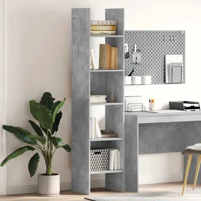 vidaXL Bibliotecă, gri beton, 40x35x180 cm, lemn prelucrat