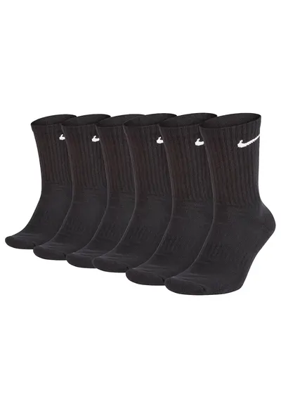 Set de sosete lungi unisex cu model monograma - 6 perechi - Negru