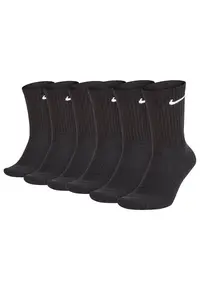 Set de sosete lungi unisex cu model monograma - 6 perechi - Negru