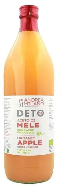 Oțet de mere bio nefiltrat, cu mamă, 1 L, Andrea Milano
