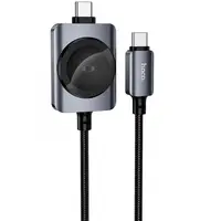 Cablu Incarcare USB-C - USB-C HOCO CW66 2in1, 100W, 1.2m, Negru