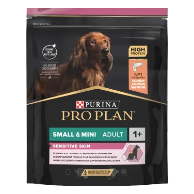 PURINA PRO PLAN ADULT Sensitive Skin, Talie Mică și Foarte Mică, Somon, 700 g