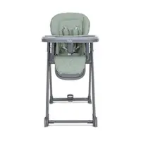 Scaun de masa pentru copii Lorelli Party Green Leather cadru usor din aluminiu, spatar reglabil, suport picioare, centuri de siguranta, roti, cos pentru jucarii, 6 luni+