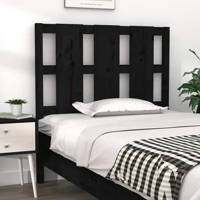 vidaXL Tăblie de pat, negru, 105,5x4x100 cm, lemn masiv de pin