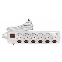 Prelungitor 6 prize, 1.5 m, 3500W, 3 x 1.5 mmp, 6 intrerupatoare Adeleq 31-126 / 15-3151566