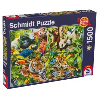 Puzzle LIN3850 - 1500, Colorful Animal Kingdom