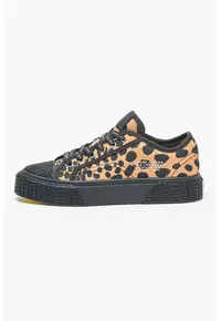 Pantofi sport cu model animal print - Negru/Maro deschis