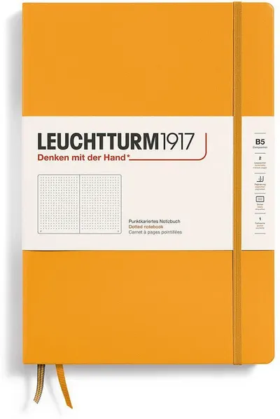 Caiet Leuchtturm1917 Composition - B5, portocaliu, pagini cu puncte, copertă rigidă