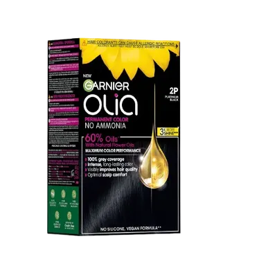Vopsea de par permanenta fara amoniac 2P Platinum Black Olia, 174ml, Garnier