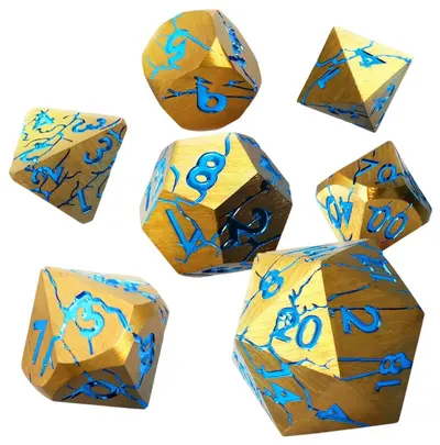 Set zaruri GlassStaff - Metal RPG Dice Set, Sundered Spells (7 buc.)
