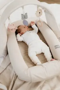 Baby nest modular cu arcada de jucarii 3in1 gri Sleepee