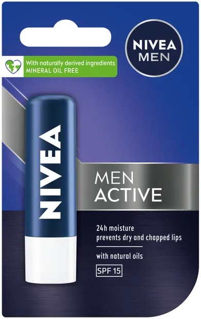 Nivea Men Balsam de buze Active Care, 4.8 g