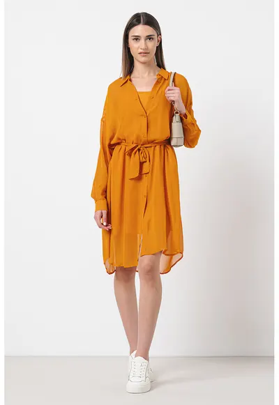 Rochie-camasa de sifon - Portocaliu