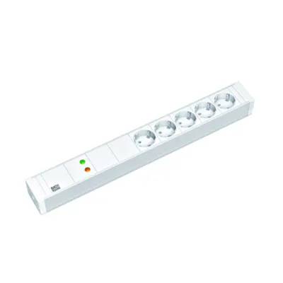 PDU19'' 5xSchuko Alb, 2 m fisa Schuko, PVC,prot., filtru