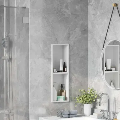 vidaXL Nisă de Duș Alb 60 x 20 x 9,5 cm Oţel inoxidabil