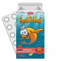 Easy FishOil Vitamina D si Omega 3 pentru copii, Ropharma | 30 comprimate masticabile