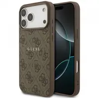 Husa MagSafe pentru Apple iPhone 17 Pro Max, Guess, 4G Ring Classic Logo, Maro