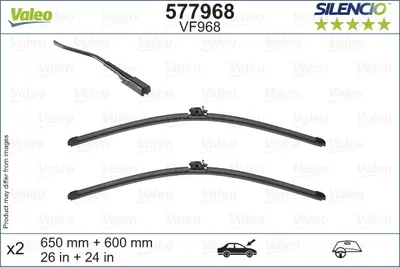 Lama stergator fata (2buc) Silencio 650 600mm potrivit MERCEDES SPRINTER 3,5-T (B907), SPRINTER 3,5-T (B907, B910), SPRINTER 3-T (B907), SPRINTER 3-T (B910) 02.18
