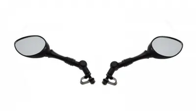 Set 2 oglinzi moto atv, 112x80mm, filet M10 x 1.25, culoare negru