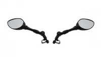 Set 2 oglinzi moto atv, 112x80mm, filet M10 x 1.25, culoare negru