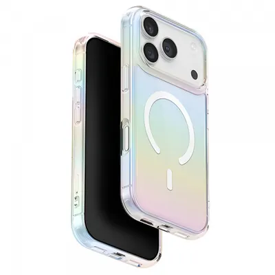 Husa MagSafe pentru Apple iPhone 17 Pro, UNIQ, Iridescia MagClick, Multicolor