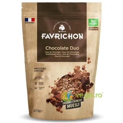 Musli Crocant cu 2 Tipuri de Ciocolata Ecologic/Bio 375g