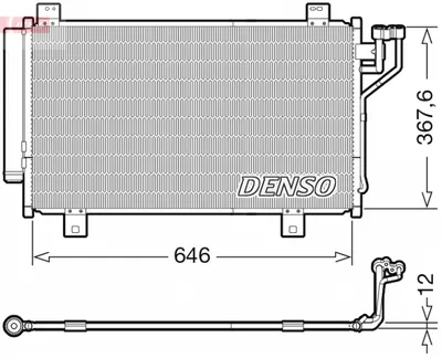 Radiator AC condensator cu uscator potrivit MAZDA 3, 6 2.2D 08.12