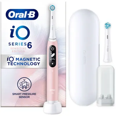 Periuta de dinti electrica Oral-B iO6, cu Tehnologie Magnetica si Micro-Vibratii, Inteligenta artificiala, Display led interactiv, Senzor de presiune