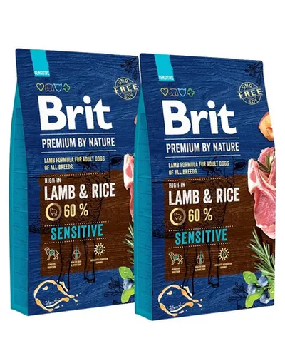 BRIT Premium By Nature Sensitive Lamb 16 kg (2 x 8 kg) hrana uscata caini adulti, cu miel