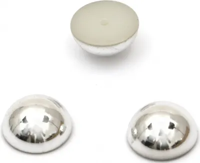 Mărgele de lumină încastrate Em art - Hemisphere, 6 x 3 mm, argintiu (50 buc.)