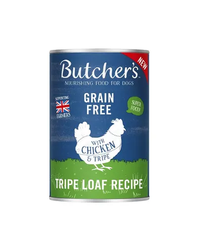 BUTCHER'S Original Tripe hrana umeda caini, pui cu rumen de vita, pate 400g
