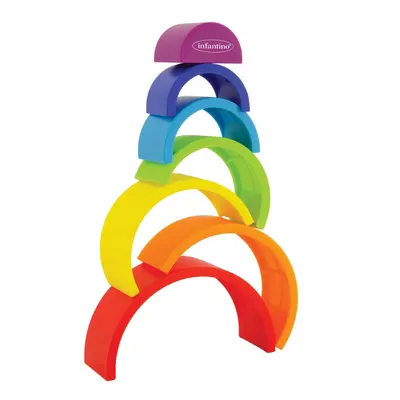 Set de joc de stivuire Infantino - Magic Rainbow, 7 piese