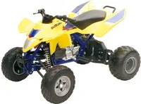 Jucărie metalică Newray - ATV Suzuki Quadracer R450, 1:12, galbenă