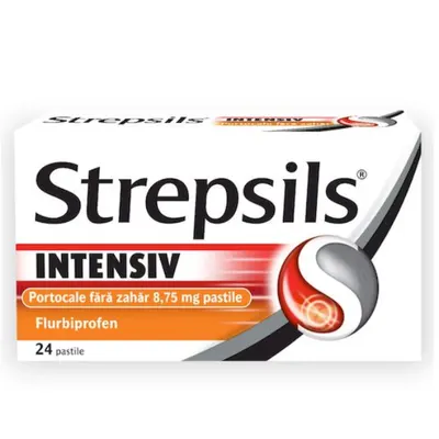 Strepsils Intensiv Portocale fara zahar, Reckitt Benckiser | 24 comprimate
