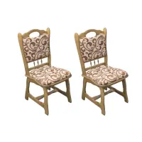 Set 2 scaune living FLANDER, cadru stejar + stofa print 05, 50x48x95 cm
