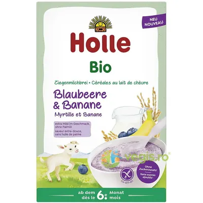Terci din Lapte de Capra cu Banane si Afine pentru Copii +6 Luni fara Gluten Ecologic/Bio 200g