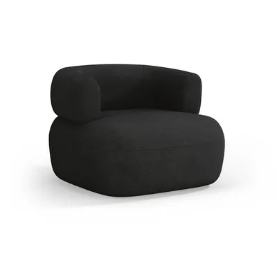 Fotoliu negru cu tapițerie din stofă bouclé Jenny – Micadoni Home