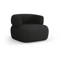 Fotoliu negru cu tapițerie din stofă bouclé Jenny – Micadoni Home