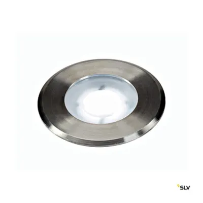 DASAR FLAT 230V LED, round, 4,3W LED, white, stainless