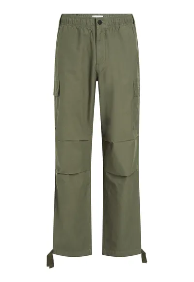 Pantaloni cargo din bumbac - Verde feriga