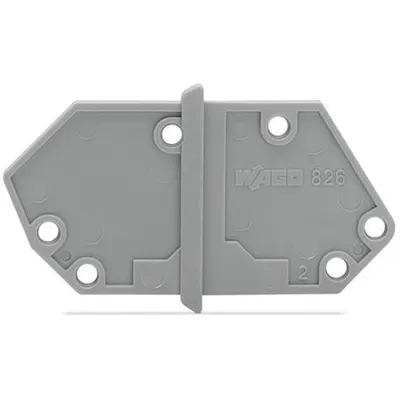 End plate; snap-fit type; 1.5 mm thick; gray