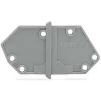 End plate; snap-fit type; 1.5 mm thick; gray