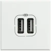 Incarcator USB dublu Axolute - 5 V - 230 V - Alb - 2 module