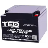 Acumulator TED Electric 12v 26Ah AGM TED1226 M5 terminal M5