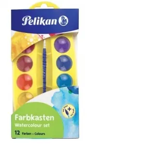 Acuarele Pelikan Junior, set 12 culori + pensula