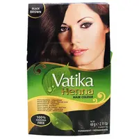 Vopsea de Păr, Vatika, Henna, Negru Maro, 100% fără Amoniac, 60g