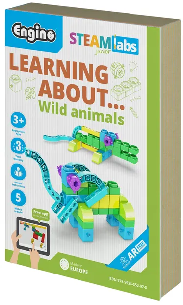 Set de construcție Engino Steamlabs Junior - Învață despre animalele sălbatice