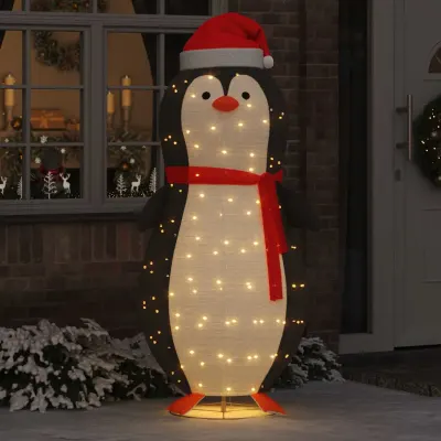 vidaXL Figură de pinguin de zăpadă Alb cald 78 x 178 cm țesătură