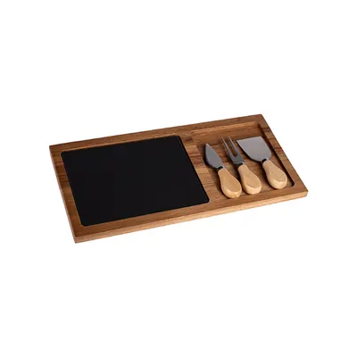 Platou branzeturi cu 3 cutite AMIR WOODEN