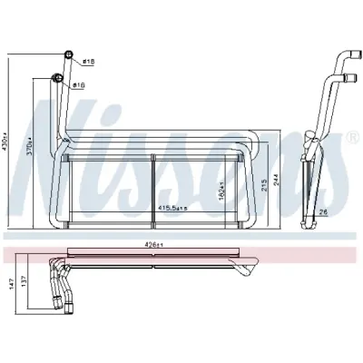Schimbator caldura, incalzire habitaclu NISSENS 75007